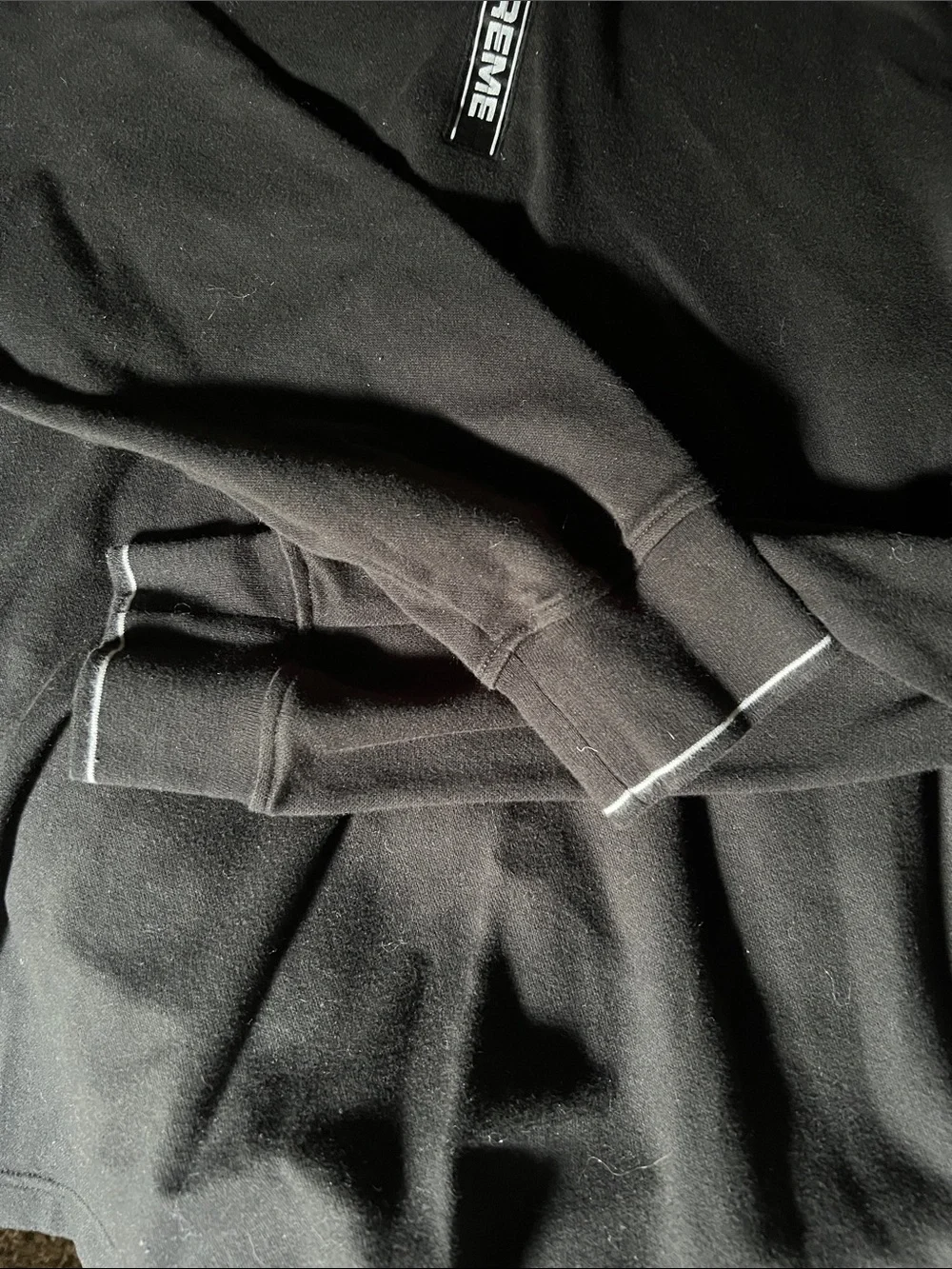 Supreme Black Half-Zip Pullover with Branded Zip Tape